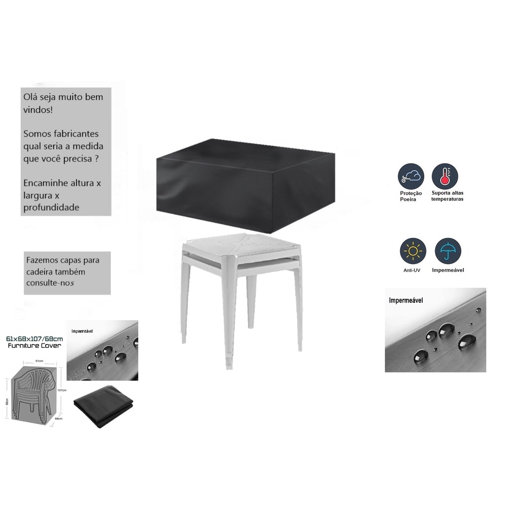 Capa Para Cobrir 3 Mesas de Plástico Impermeável em Oferta na Shopee