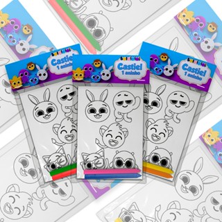 20 Unidades Kit Colorir Giz De Cera Lembrancinha Infantil Tema Bebe Bolo Fofos Outros