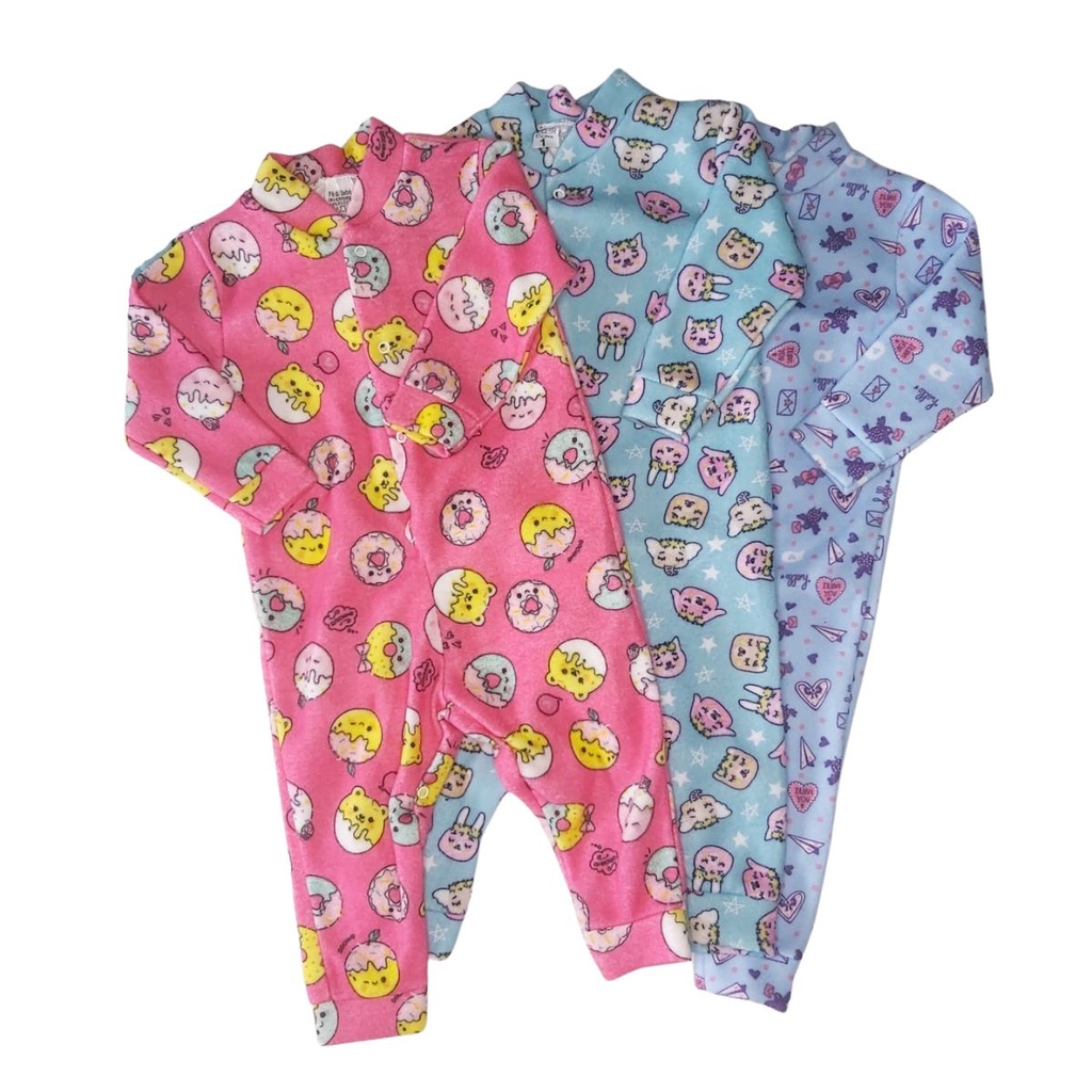 Pijama De Bebe Soft Estampado Quentinho e Macio Diversas Estampas Menino E Menina Infantil