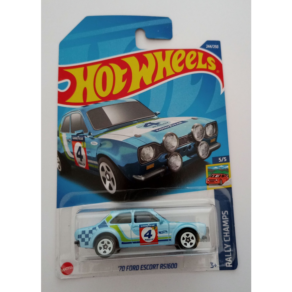 70 Ford Escort RS1600 Rally Champs  Miniatura Hot Wheels 1:64