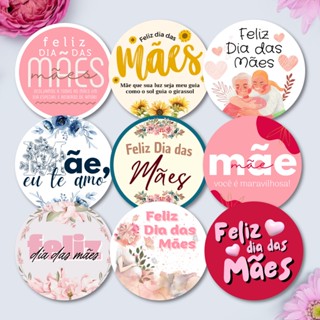 Etiquetas Adesivas Feliz Dia das Mães com Frases para Presente