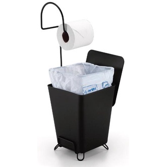 BLACK - SUPORTE DE CHAO P/ PAPEL HIG C/ LIXEIRA 7L