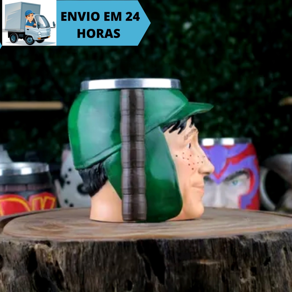 Caneca Copo Inox 3d Chaves Resina Choop Cerveja Decoração 250ml