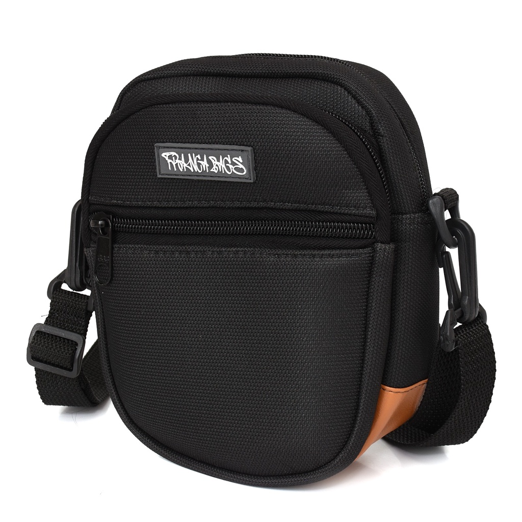bolsa shoulder bag tramsversal pochete lateral 3 ziper combate em Oferta na Shopee