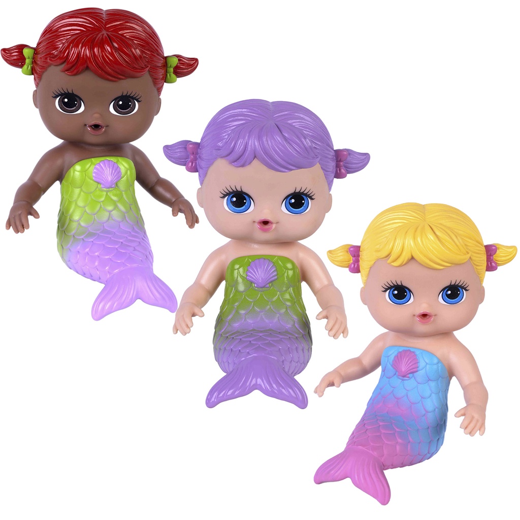 Boneca Sereia Acqua Marina Neném Super Macia Brinquedo Para Piscina - Super Toys