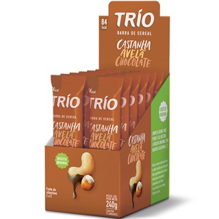 Barra de Cereais Trio Avelã, Castanha e Chocolate - display com 12 unidades