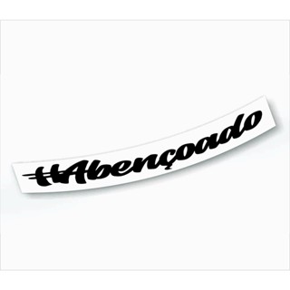 Adesivo #Abençoado. Carro Moto Notebook (30x3))