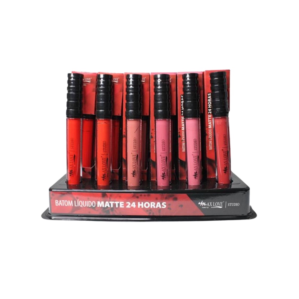 Display 48 Batons Liquído Matte 24 Horas - 45 Ao 50 - Max Love | Shopee ...