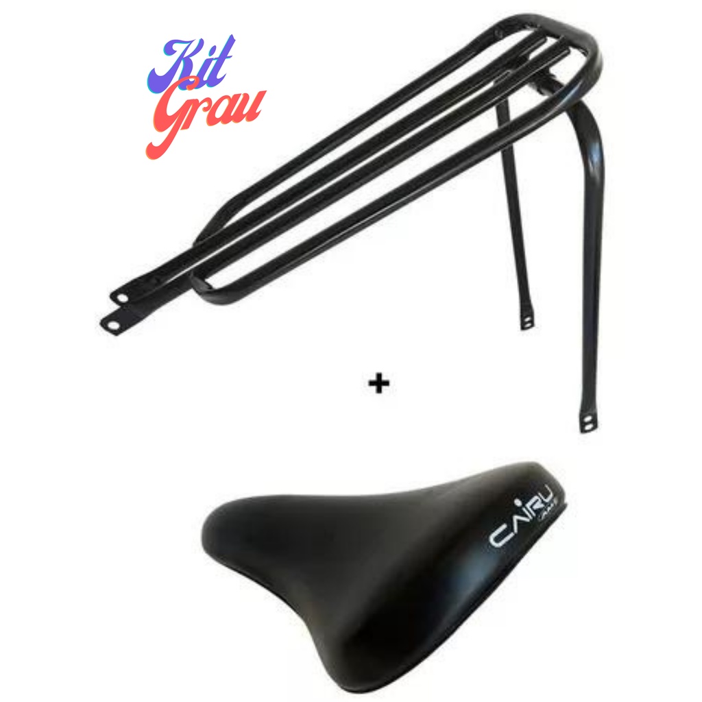 Garupeira Garupa Reta Bh Bagageiro + Banco Selim Cairu Ams em Oferta na Shopee