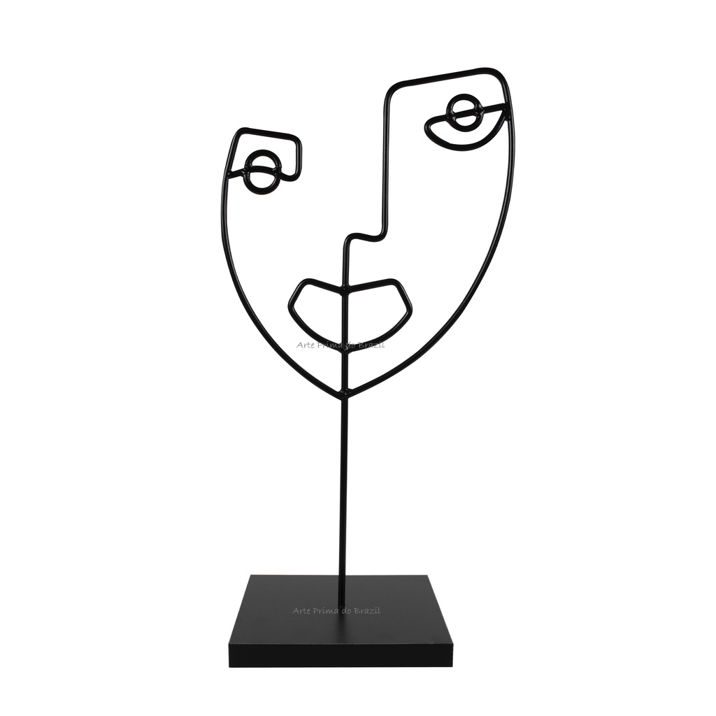 Objeto Decoração Chique Face Estatueta Metal Luxo Top Full