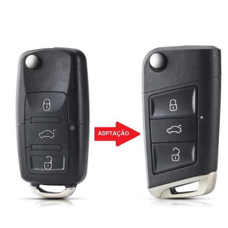 Chave Canivete Novo Golf Adaptação G5 Polo Fox Bora Voyage 3 Botões