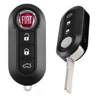 Chave Fiat Canivete Bravo 500 Punto Strada Siena Palio Carcaça Botões Brancos