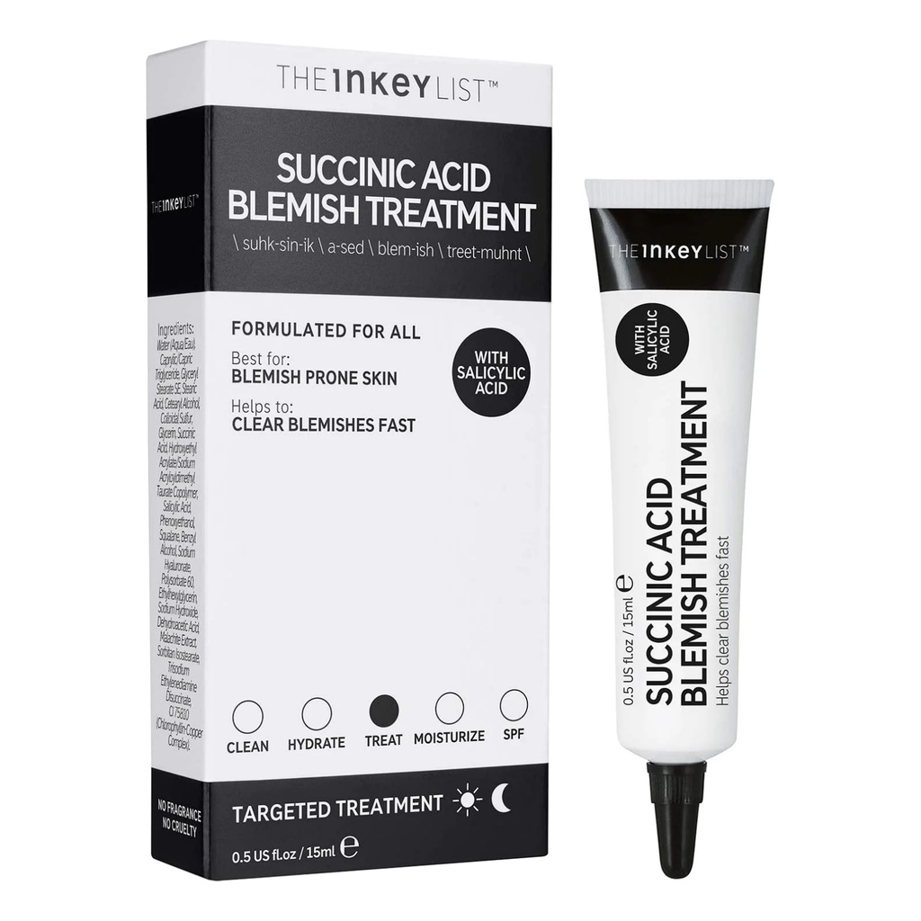 The Inkey List Succinic Acid Acne Treatment 15ml - Secativo para Acne