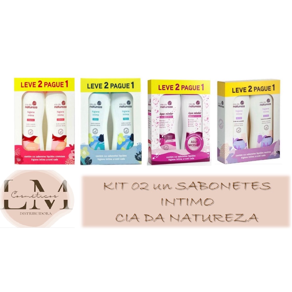 Kit 02 un Sabonetes Líquido Íntimo Cia Da Natureza 210ml (Escolha a fragrância)
