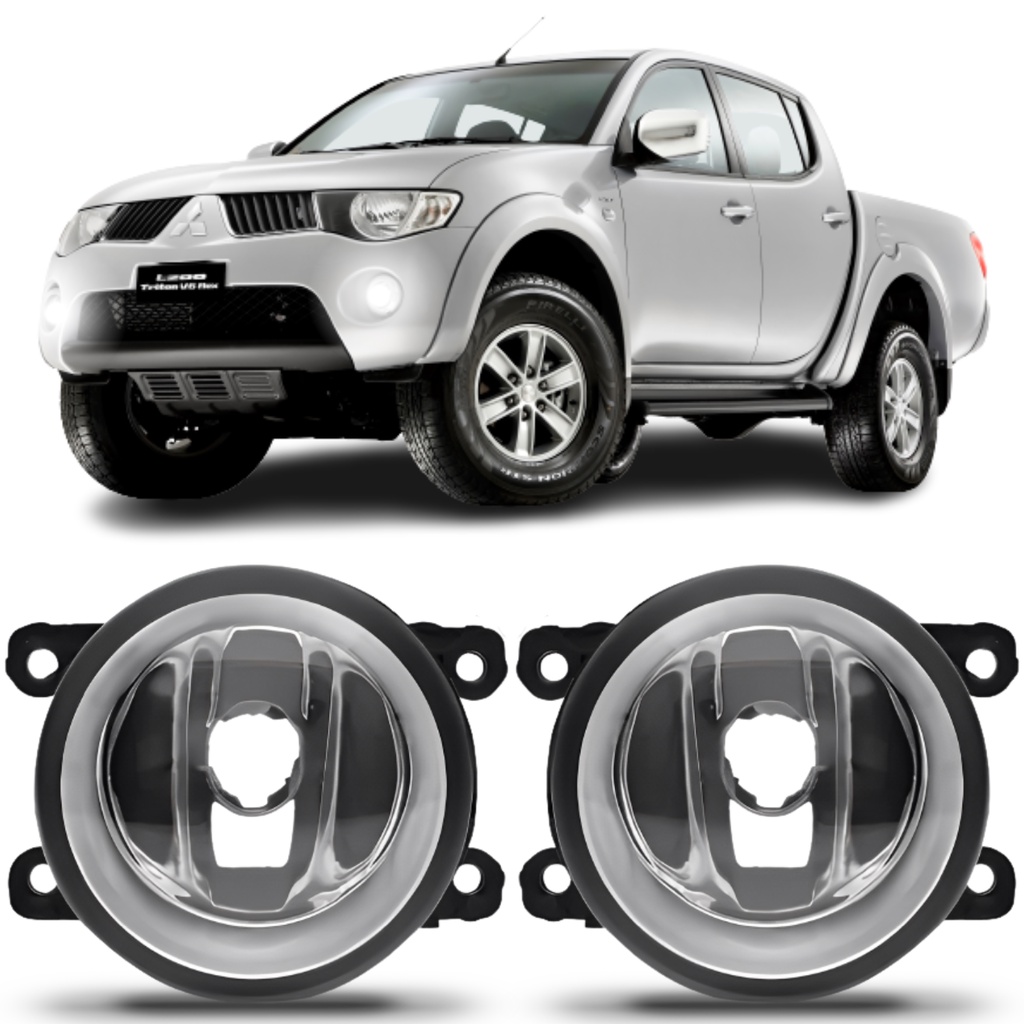 Par Farol Milha Mitsubishi L200 Triton 2007 2008 2009 2010 2011 2012 2013 2014 2015 2016 em Oferta na Shopee