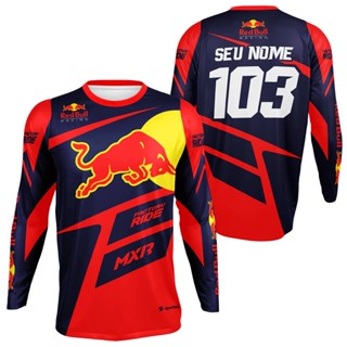Camisa trilha Red Bull Motocross personalizada nome e numero