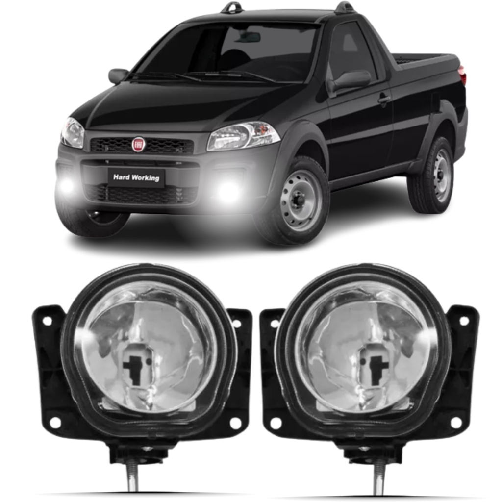 Par Farol Milha Fiat Strada Working 2014 2015 2016 2017 em Oferta na Shopee