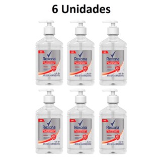 Álcool Gel Antisséptico 70°INPM 500ml 6 Unidades Com Válvula Dosador Pump Rexona