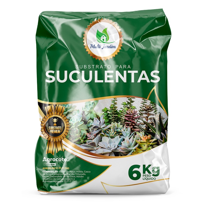 Substrato para Suculentas e Cactos Multi Jardim Premium - Embalagem 6kg = aproximadamente 20 Litros