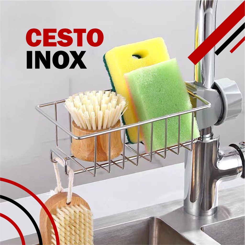 Cesto Inox Para Organizar Pia na Cozinha