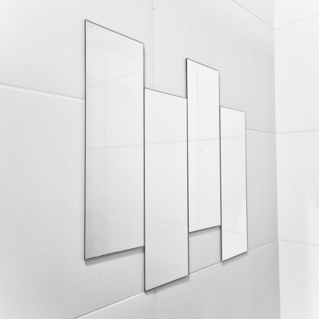 Kit 4 Espelhos 50cm X 10cm P/ Decoração / Painel / Mosaico