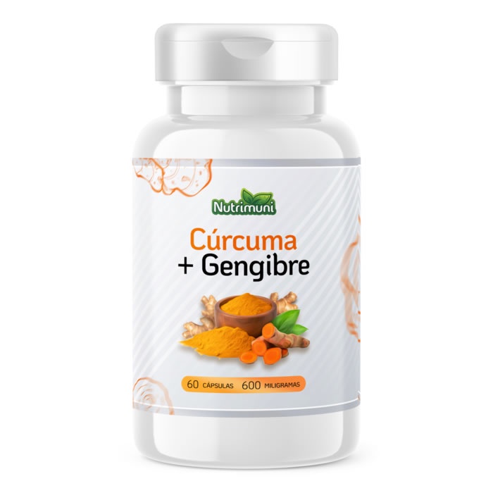 Cúrcuma com Gengibre Premium - Cápsulas de 600mg em cada pote