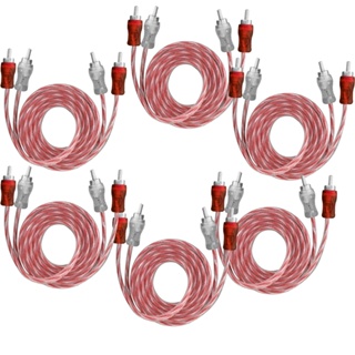 Kit 6 Cabo RCA de 1 Metro Flexível Injetado Transparente Vermelho Com Prata 4mm Tech One Svart em Oferta na Shopee