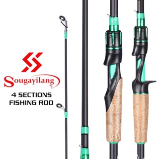 Sougayilang 4 Seções 1.8M 2.1M Vara De Pesca Fibra De Carbono EVA Cabo Max Drag 10kg