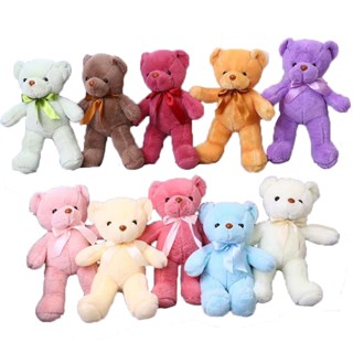 30CM Brinquedos De Urso De Pelúcia Recheados Com Arco De Fita