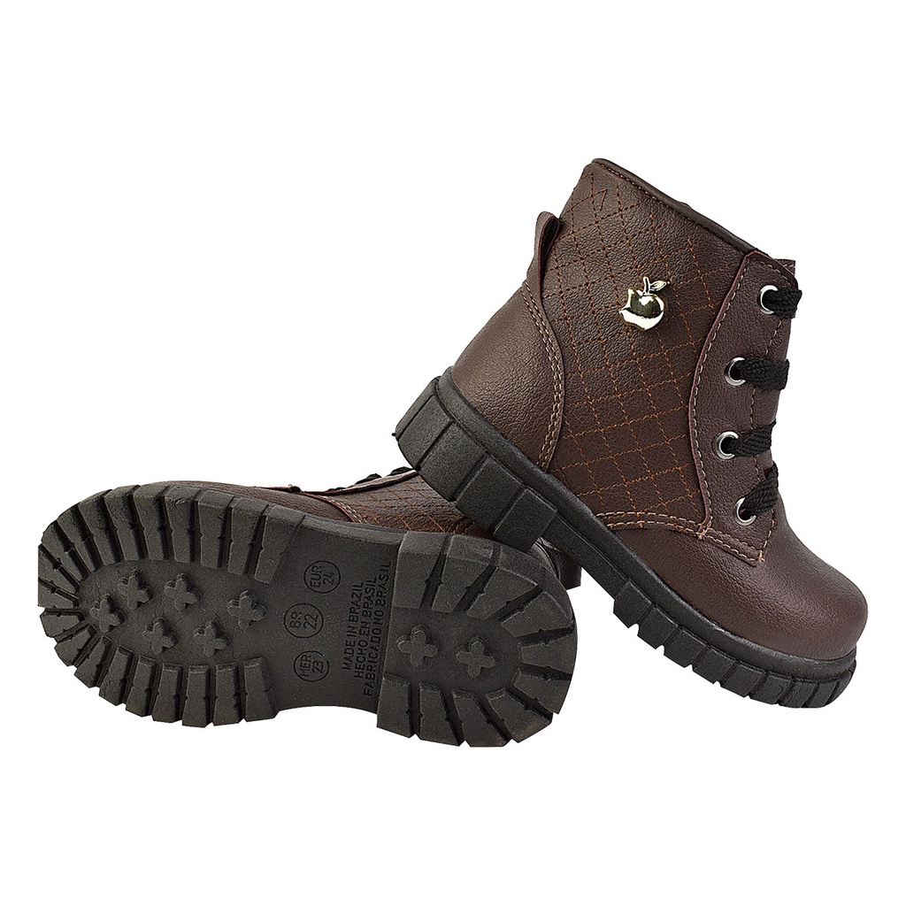 Bota Coturno Feminina Infantil Blogueirinha Coturno Feminino cano baixo barato 20 ao 27 SEM ZIPER