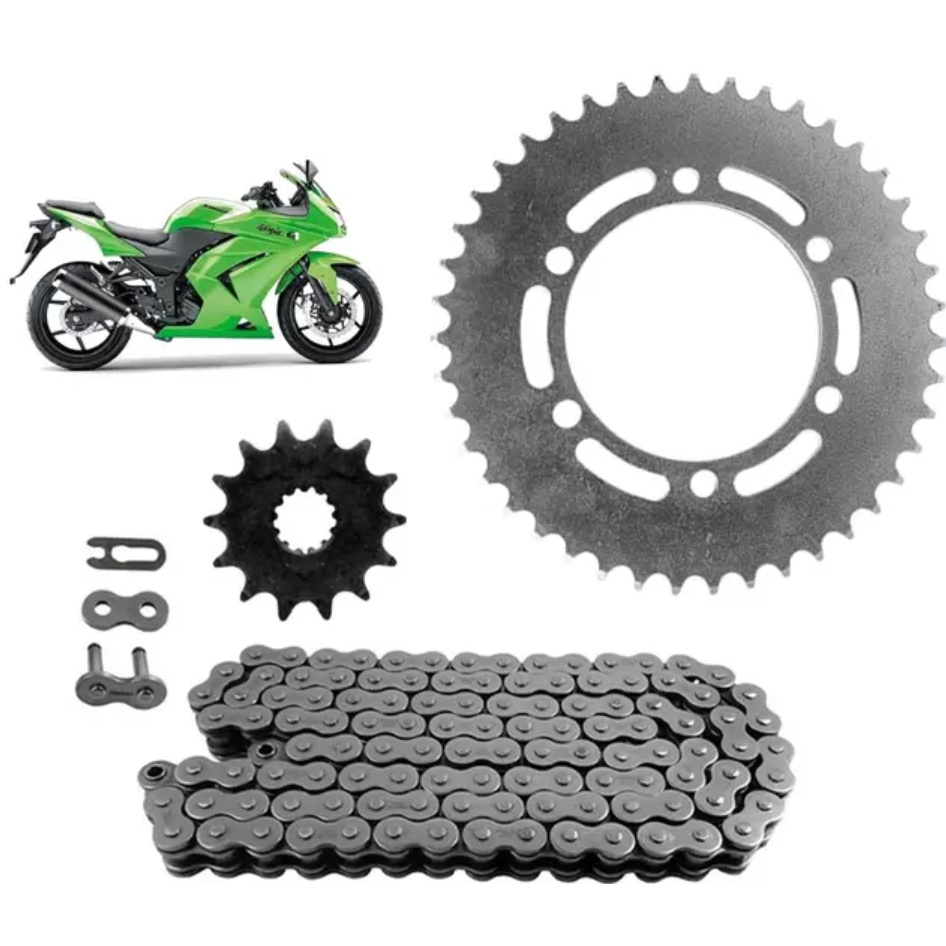 Kit Relação Kawasaki Ninja 300 Ninja 250r Aço1045 S/Retentor Duas Almas KTD0254