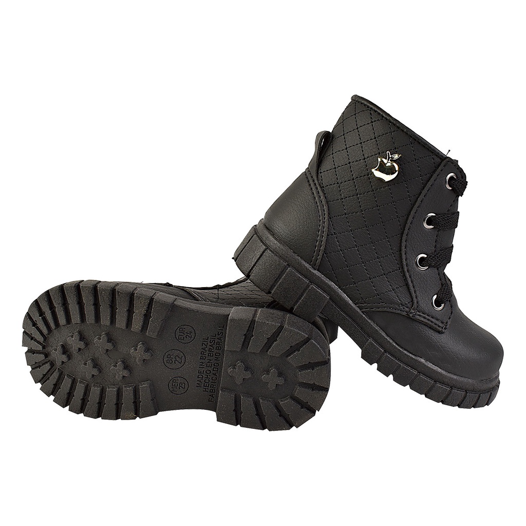 Bota Infantil Menina  Coturno Feminino cano curto conforto Feminino SEM ziper facil de colocar