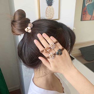 Coreano Pérola Corda Cabelo Portão Oriente Acessórios Para O De Alta Borracha Elástica Laço De Pequeno Perfumado Vento Círculo INS Cabeça De Cavalo Feminino