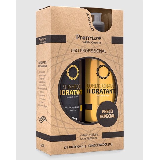 Premisse Cabelos Linha Hidratante Shampoo 1L + Condicionador 1L em Oferta na Shopee