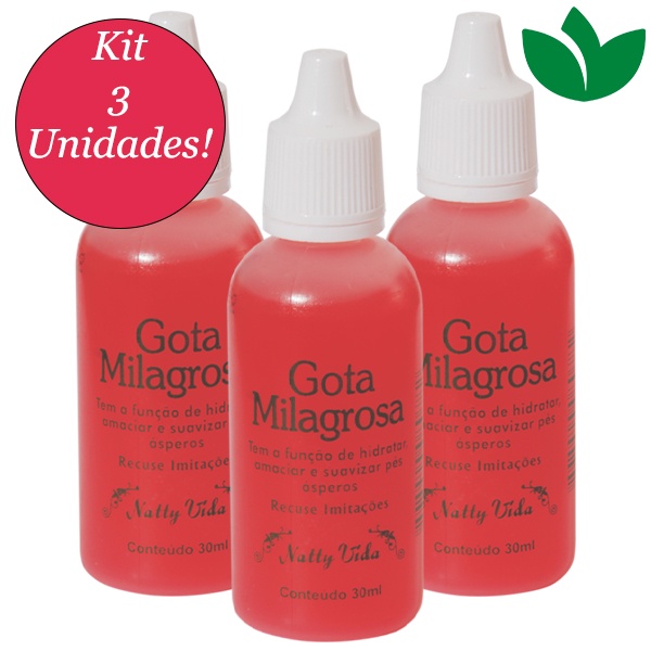 Kit 3 Unidades Gota Milagrosa 30mL Natty Vida em Oferta na Shopee