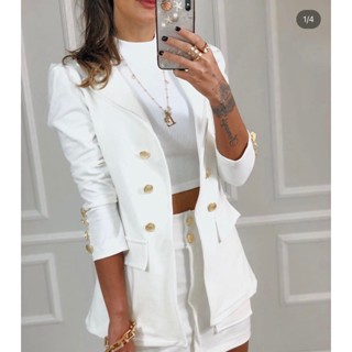 Max Blazer alfaiataria manga bufante PMG