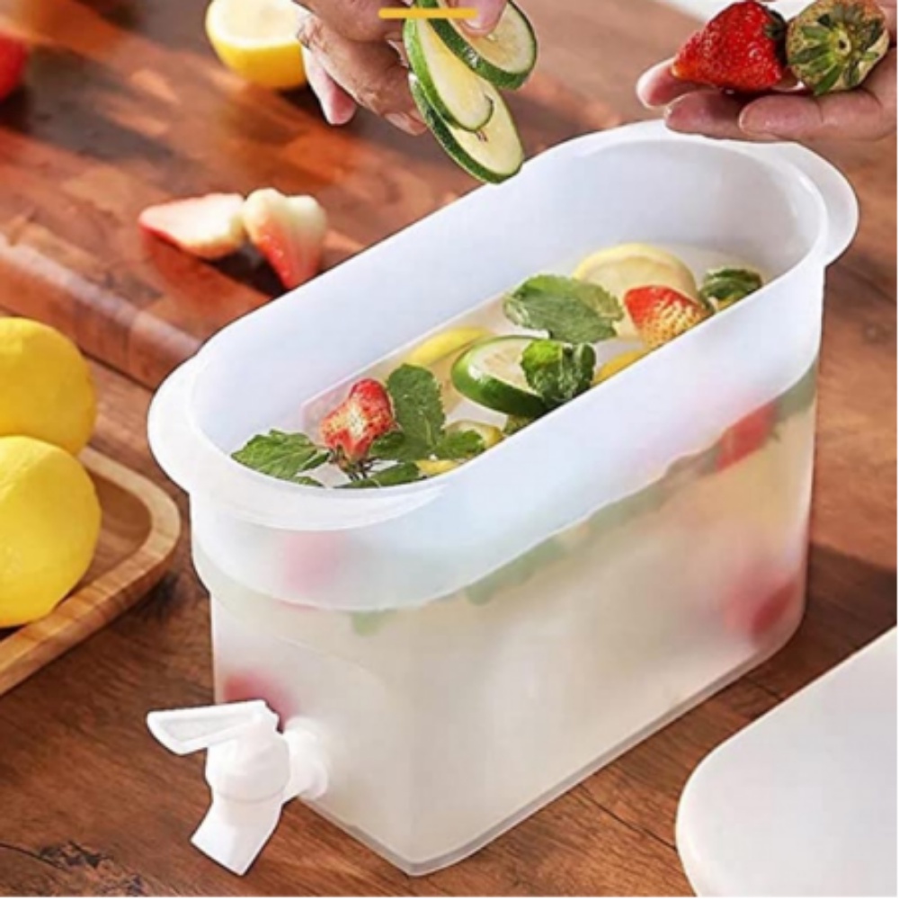 Suqueira Plástico para Geladeira Com torneira capacidade 3 Litros Portátil Água Gelada