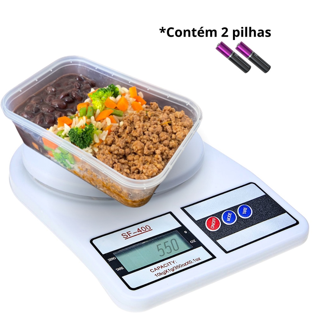 Balança Cozinha Digital 10kg Alta Precisão SF400 Dieta Fitness Culinária Confeiteiro Alimentos