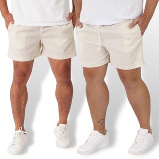 Shorts Linho Bermuda Masculina Colorido P M G GG G1 G2 G3 G4 Plus Size