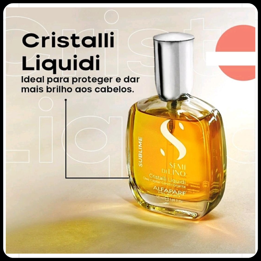 Reparador de Pontas Alfaparf Milano Semi Di Lino Sublime - Óleo Cristalli Liquidi 15ml ,30ml e 50ml — imagem 2 de 2