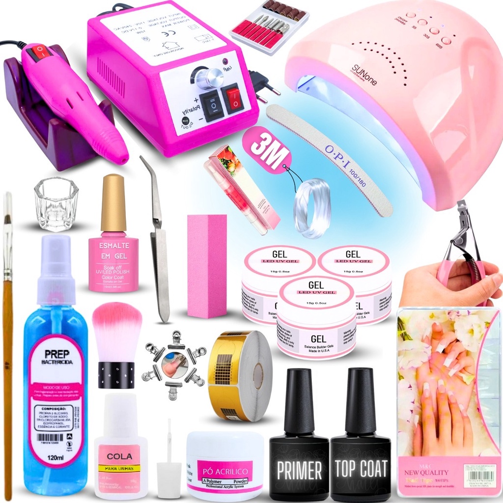 Kit De Unha Gel Completo Fibra Kit Alongamento Gel  Envio Imediato  Nº 151
