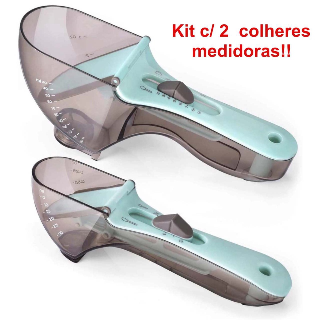 2 Colher de Medição Ajustável Colher Medidora Cozinha em Oferta na Shopee