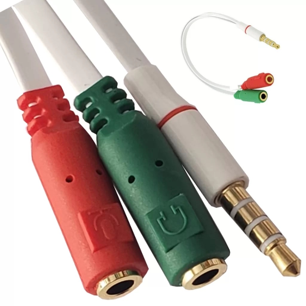 Cabp Adaptador De Headset P2/P3 Áudio Computadores Vídeo Games U / BRANCO
