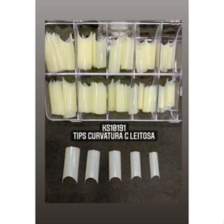 KIT 100 tips curvatura c leitosa -transparente