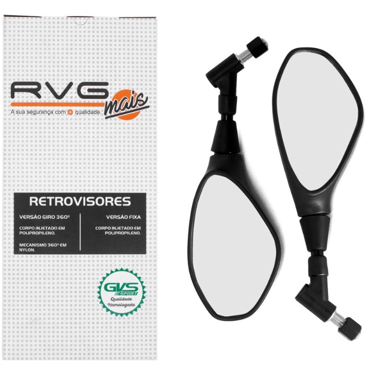 Retrovisor Bmw F800 C/ Giro 360° Honda Lente Plana RVG em Oferta na Shopee