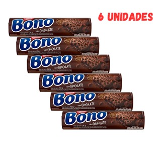 Biscoito Recheio Chocolate BONO 90g - Kit com 6 UNIDADES