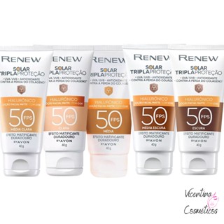 Protetor Solar Renew Com Cor FPS50 Avon Efeito Matificante 40g