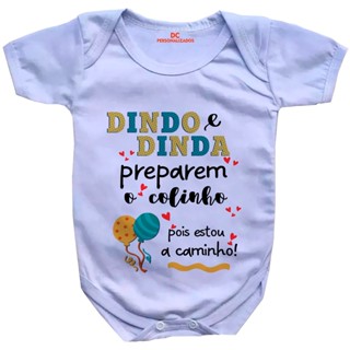 Roupa Body Bebê Revelar Gravidez Dindo e Dinda #636