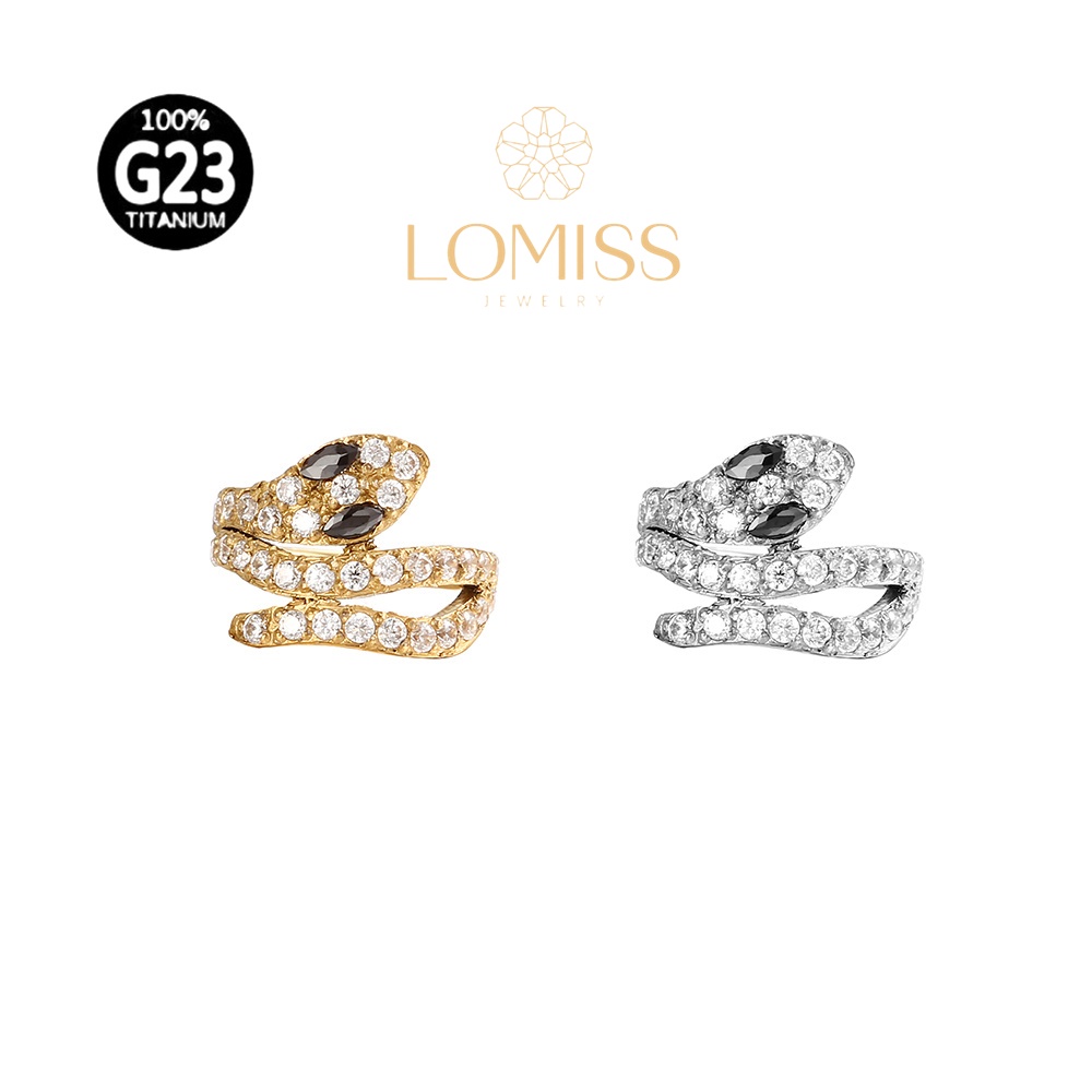 Piercing Orelha Nariz Argola Clik Titânio pvd Cobra Zircônia em Oferta na Shopee