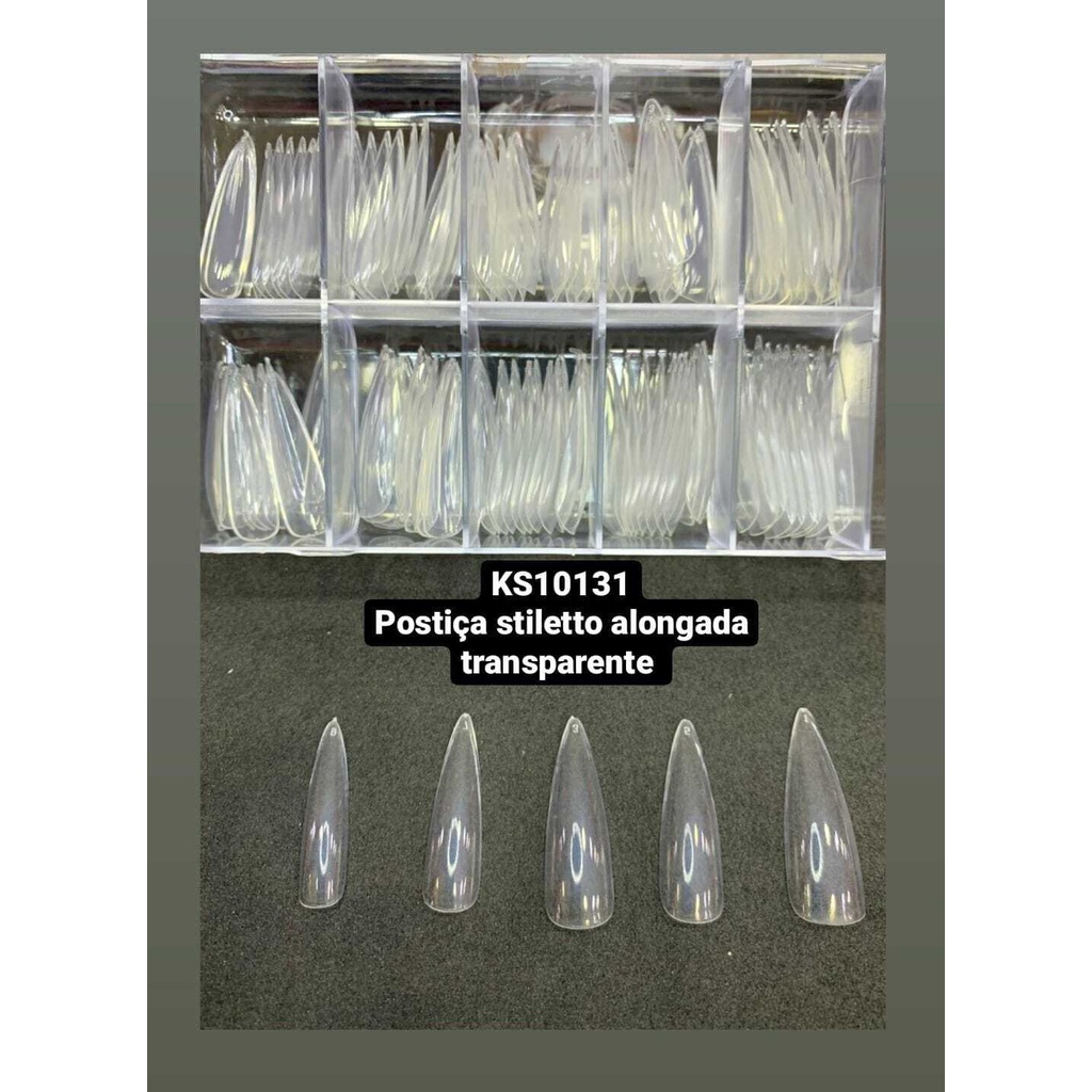 KIT 100 POSTICA STILETTO ALONGADA 131-131A